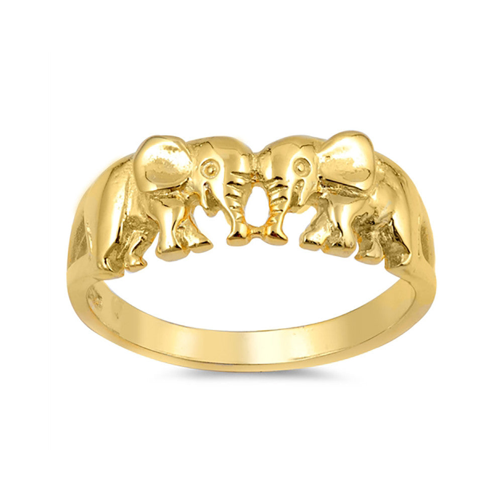 Lucky Elephant Plain Rings 925 Sterling Silver – Blue Apple Jewelry