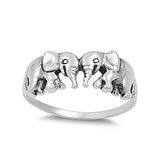 Lucky Elephant Plain Rings 925 Sterling Silver