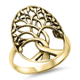 Tree of Life Ring Solid 925 Sterling Silver Family Tree of Life Band 3-14 Simple Plain