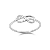 Infinity Tangled Love Knot Plain Ring Band 925 Sterling Silver