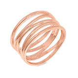 10mm Wire Wrapped Simple Plain Ring Band Yellow Gold Rhodium Plated 925 Sterling Silver - Blue Apple Jewelry