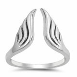 Angel Wing Band Ring 925 Sterling Silver Angel Wings