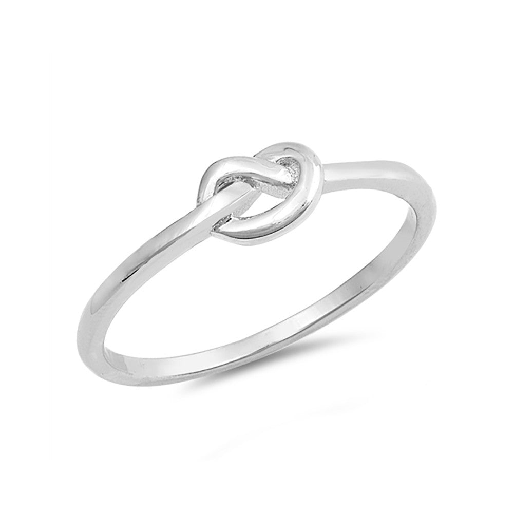Petite Dainty Heart Promise Ring Love Twisted Tangled Knot 925 Sterling Silver Sterling Silver