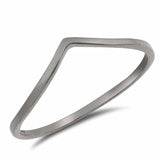 Chevron Midi V Ring Band 925 Sterling Silver Choose Color