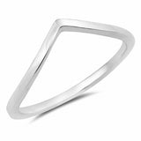 Chevron Midi V Ring Band 925 Sterling Silver Choose Color