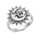 Stars Moon Ring Band 925 Sterling Silver Moon Star Ring