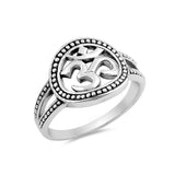 Split Shank OM Plain Ring Band 925 Sterling Silver OHM Oxidized Design