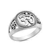 Split Shank OM Ring Band 925 Sterling Silver OHM