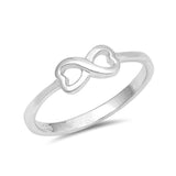 Petite Dainty Infinity Heart Plain Rings Band 925 Sterling Silver