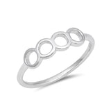 Petite Dainty Fashion O Circle Ring Band 925 Sterling Silver - Blue Apple Jewelry