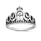 Filigree Design Crown Ring Band 925 Sterling Silver Crown Simple Plain - Blue Apple Jewelry