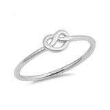 Mini Love Knot Heart Plain Ring Tangled Knot 925 Sterling Silver