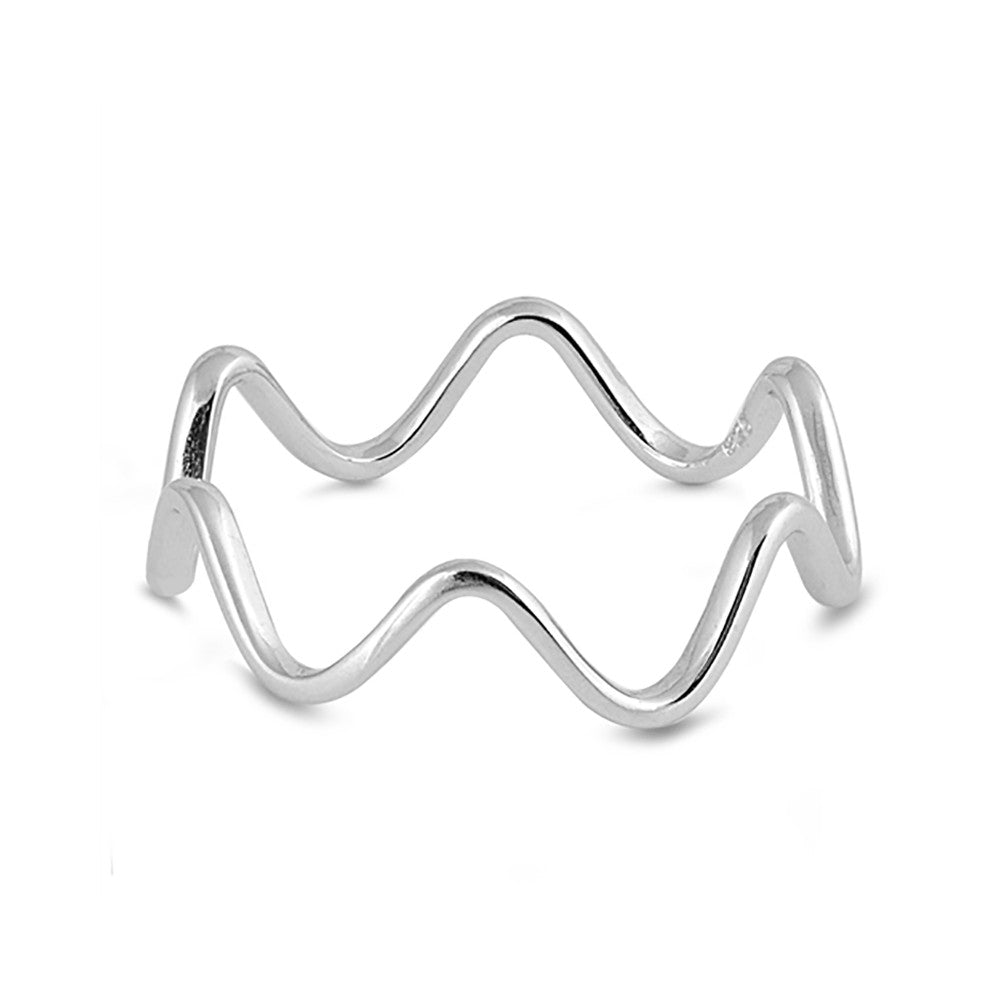 Wraparound Wave Full Eternity Ring Band 925 Sterling Silver - Blue Apple Jewelry