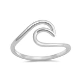 Wave Ring Band Swirl Lab Created Opal 925 Sterling Silver Choose Color