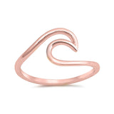 Wave Ring Band Swirl Lab Created Opal 925 Sterling Silver Choose Color