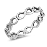 4mm Full Eternity Infinity Stackable Band Ring Wraparound Infinity 925 Sterling Silver Choose Color