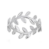 Fashion 10mm Leaf Ring Band 925 Sterling Silver Simple Plain - Blue Apple Jewelry