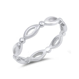3mm Full Eternity Marquise Design Round Plain Band Ring 925 Sterling Silver