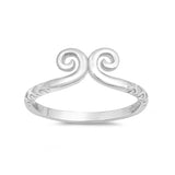 Fashion Swirl Band Ring 925 Sterling Silver Simple Plain - Blue Apple Jewelry