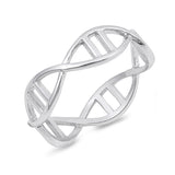 6mm Fashion Band Ring Crisscross 925 Sterling Silver Bar Simple Plain - Blue Apple Jewelry