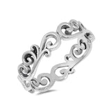 5mm Filigree Swirl Band Ring 925 Sterling Silver Simple Plain