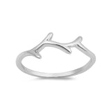 Tree Branch Band Ring 925 Sterling Silver Simple Plain - Blue Apple Jewelry