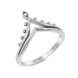 Chevron Midi V Thumb Crown Ring Band 925 Sterling Silver Fashion Simple Plain