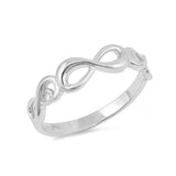 Swirl Infinity Band Ring Simple Plain 925 Sterling Silver - Blue Apple Jewelry