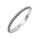 Ball Design Eternity Band Ring 2mm 925 Sterling Silver Simple Plain - Blue Apple Jewelry