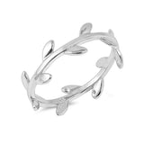 6mm Vine Leaf Ring Band 925 Sterling Silver Simple Plain - Blue Apple Jewelry