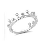 Crown Ring Band 925 Sterling Silver Simple Plain - Blue Apple Jewelry