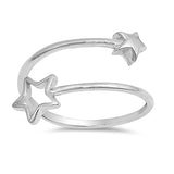 Open Star Cuff Ring Band 925 Sterling Silver Choose Color