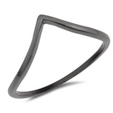 Chevron Midi V Thumb Ring Band 925 Sterling Silver Simple Plain