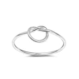Love Knot Heart Plain Ring Band 925 Sterling Silver Tangled Knot