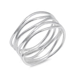 Wire Band Ring 925 Sterling Silver Simple Plain - Blue Apple Jewelry