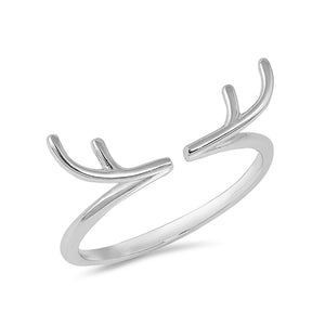 Antlers Ring Band 925 Sterling Silver - Blue Apple Jewelry