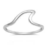 Wave Band Ring Simple Plain 925 Sterling Silver Ocean Wave Choose Color