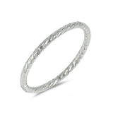 Diamond Cut 2mm Band Ring Men Women Unisex 925 Sterling Silver