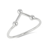 Trendy V Thumb Ring Band Ball Design 925 Sterling Silver Simple Plain