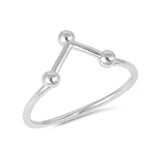 Trendy V Thumb Ring Band Ball Design 925 Sterling Silver Simple Plain - Blue Apple Jewelry