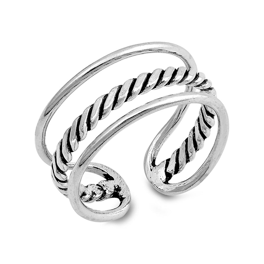 Fashion Split Open Ring Band Bali Design 925 Sterling Silver Simple Plain - Blue Apple Jewelry