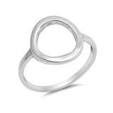 Open Ring Band 925 Sterling Silver Circle O Simple Plain - Blue Apple Jewelry