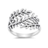 Leaf Ring 925 Sterling Silver Simple Plain Wraparound Leaf Band