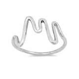 Heartbeat Band Ring 925 Sterling Silver Simple Plain Heart Beat