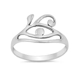 Eye Ring Band 925 Sterling Silver Simple Plain - Blue Apple Jewelry