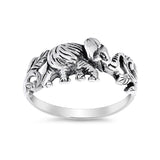 Simple Plain Elephant Band Ring 925 Sterling Silver
