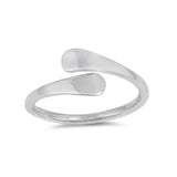 Bypass Wrap Ring Band Plain Simple 925 Sterling Silver - Blue Apple Jewelry