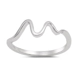Waves Band Ring Simple Plain 925 Sterling Silver Ocean Waves Choose Color