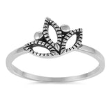 Lotus Flower Band Ring 925 Sterling Silver Choose Color