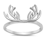 Antlers Band Ring 925 Sterling Silver Simple Plain Choose Color